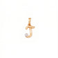 18kt Gold J Initial Daily Wear Diamond Pendant for Kids