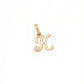 18kt Gold K Initial Daily Wear Diamond Pendant for Kids