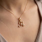 18kt Gold H Initial Daily Wear Diamond Pendant for Kids