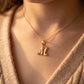 18kt Gold M Initial Daily Wear Diamond Pendant for Kids
