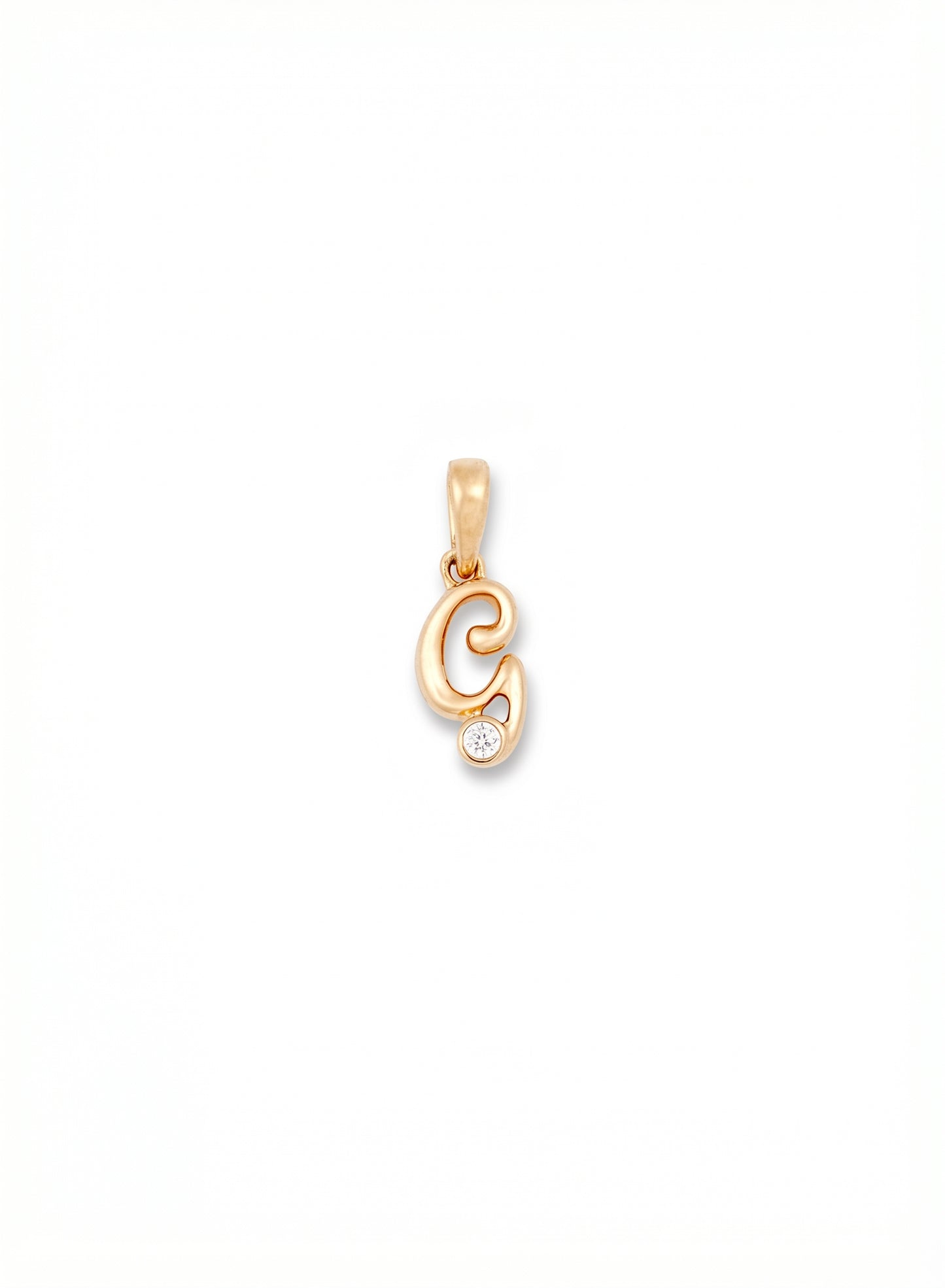 18kt Gold Initial G Everyday Wear Diamond Pendant for Kids