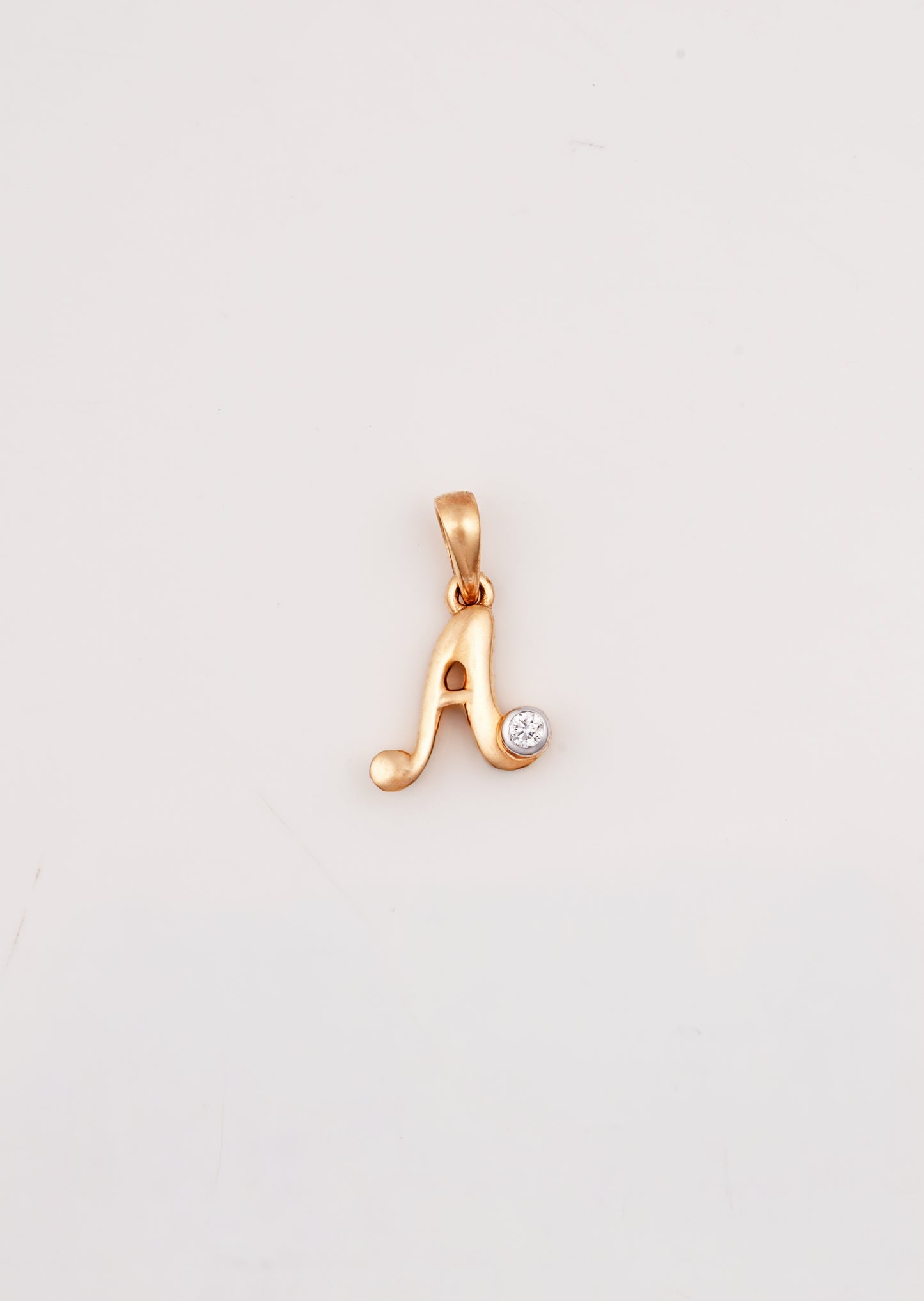 18kt Gold Initial A Everyday Wear Diamond Pendant for Kids