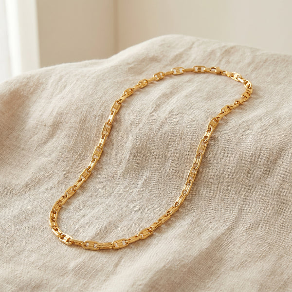 18Kt Yellow Gold Diamond Link Chain for Men
