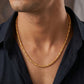 18KT Yellow Gold Wheat Link Chain for Men
