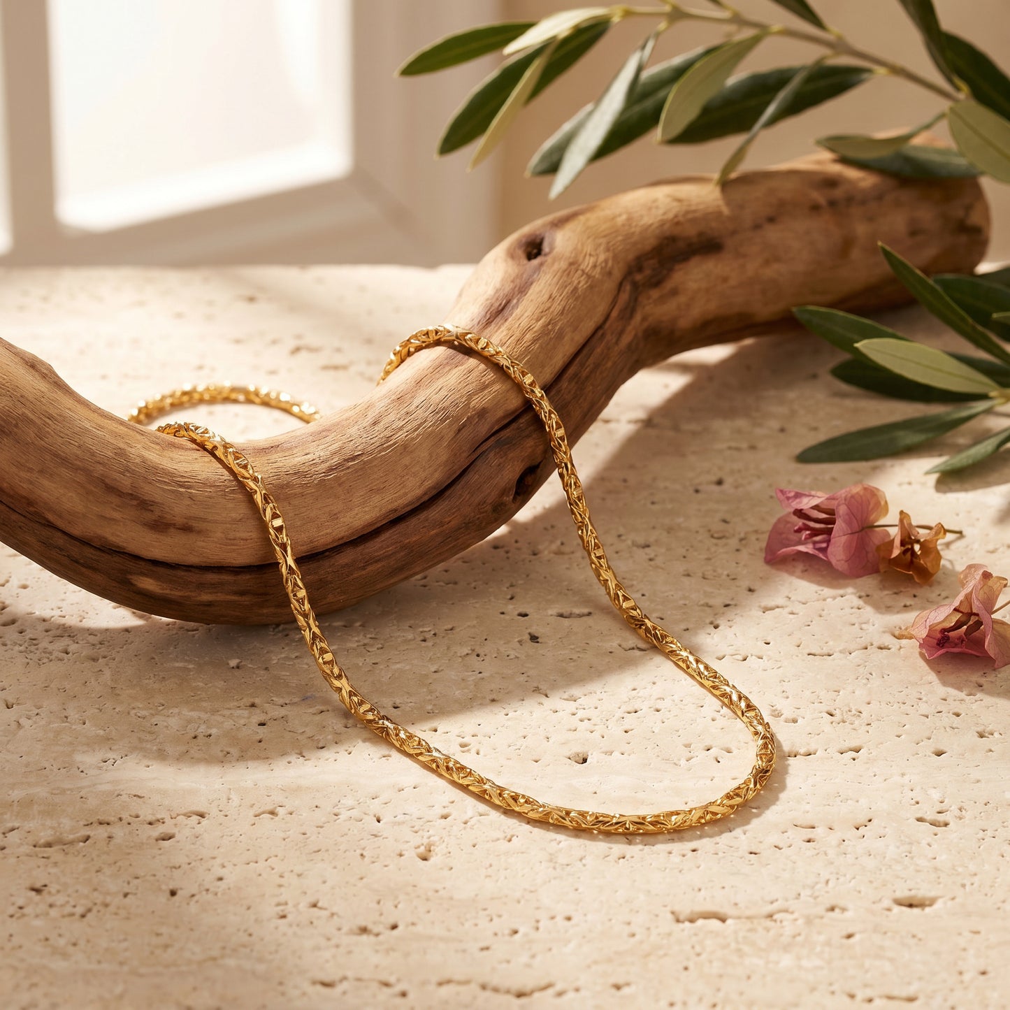 18Kt Yellow Gold Diamond Cut Arrow Link Chain for Men