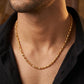18KT Yellow Gold Cut Link Diamond Chain for Men