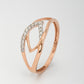 Leaf Interlock 18kt Rose Gold Daily Wear Diamond Ring