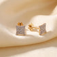 18KT Yellow Gold Diamond Cushion Stud Earrings