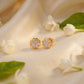 18Kt Yellow Gold Diamond Cluster Stud Earrings