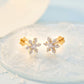 18Kt Yellow Gold Diamond Snowflake Stud Earrings