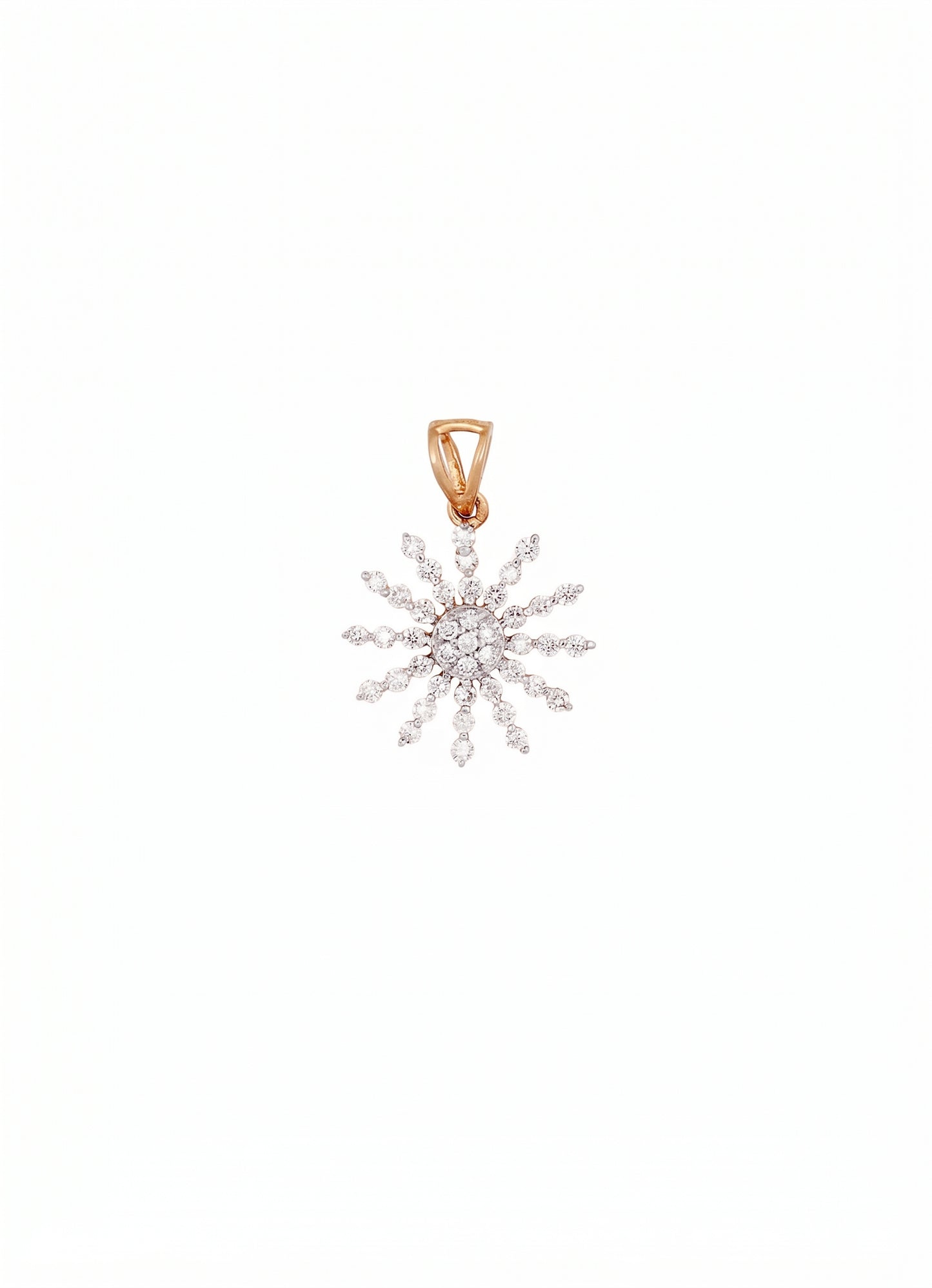 18Kt Gold Diamond Starburst Pendant for Women