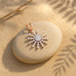 18Kt Gold Diamond Starburst Pendant for Women
