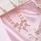 18Kt Rose Gold Diamond Teardrop Layered Necklace for Women