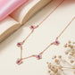 18Kt Rose Gold Butterfly Charms Diamond Necklace for Women