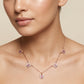 18Kt Rose Gold Butterfly Charms Diamond Necklace for Women