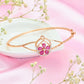18Kt Gold Flower & Diamond Kada Bangle for Women