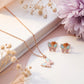 18kt Rose Gold Butterfly Enamel Pendant Set for Kids  