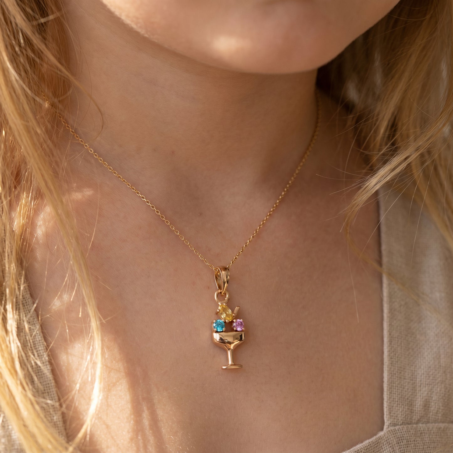 18Kt Gold Cocktail Charm Pendant for Kids
