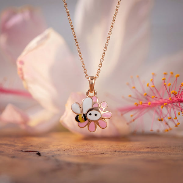 Buzzy Bloom 18Kt Flower Enamel Pendant for Kids