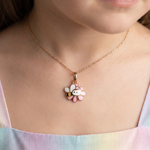 Buzzy Bloom 18Kt Flower Enamel Pendant for Kids