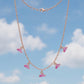 18Kt Gold Pink Dinosaur Enamel Charm Necklace for Kids