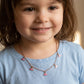 18Kt Gold Pink Dinosaur Enamel Charm Necklace for Kids