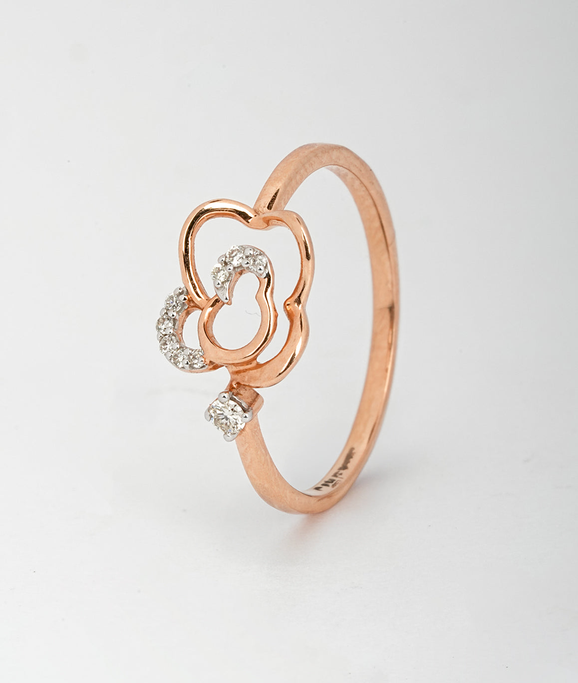 Open Floral 18kt rose Gold Daily Wear Diamond Ring