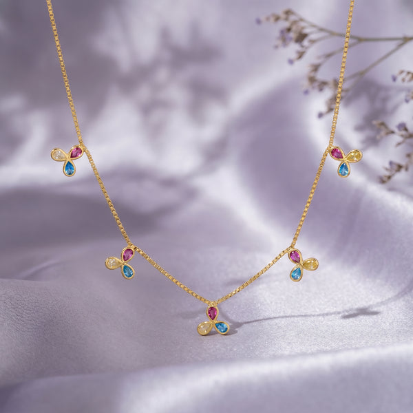 Sky Petal 18 KT Gold Necklace For Women