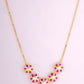 Roselle Pink Stone 18 KT Diamond Necklace For Women