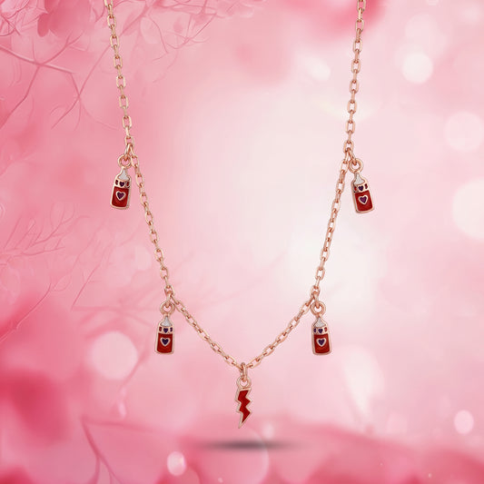 18Kt Gold Enamel Charm Necklace for Kids