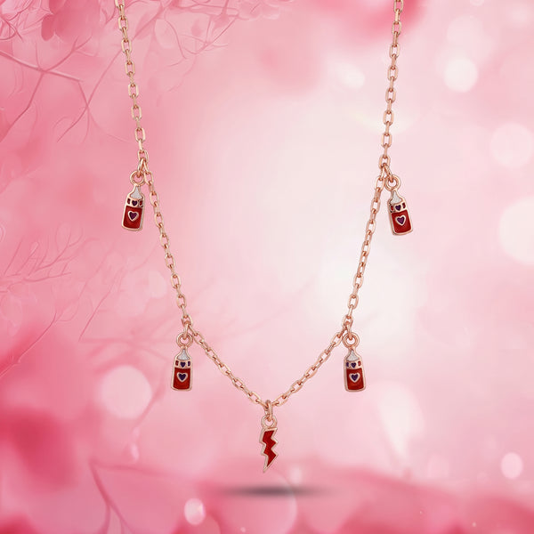 18Kt Gold Enamel Charm Necklace for Kids