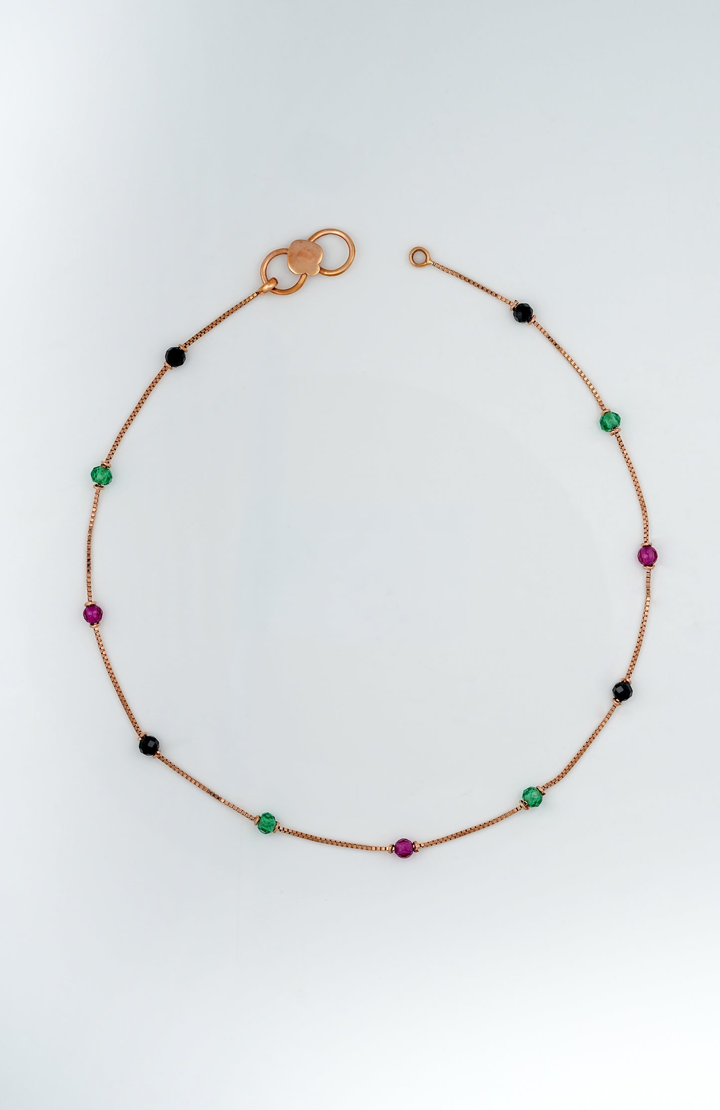 18kt Gold Multi-Gemstone arty Wear Anklet