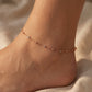 18kt Rose Gold Two-Tone Diamond Cut Bead Anklet