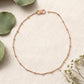 18kt Rose Gold Two-Tone Diamond Cut Bead Anklet