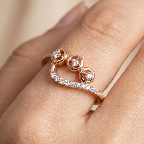 Celestia Trio Curve 18kt Diamond Ring for Women