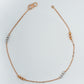 18kt Rose Gold Two-Tone Triple Bead Station Anklet