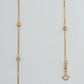18kt Yellow Gold Diamond Cut Bead Station Anklet for Women