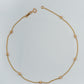 18kt Yellow Gold Diamond Cut Bead Station Anklet for Women