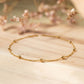 18kt Yellow Gold Diamond Cut Bead Station Anklet for Women