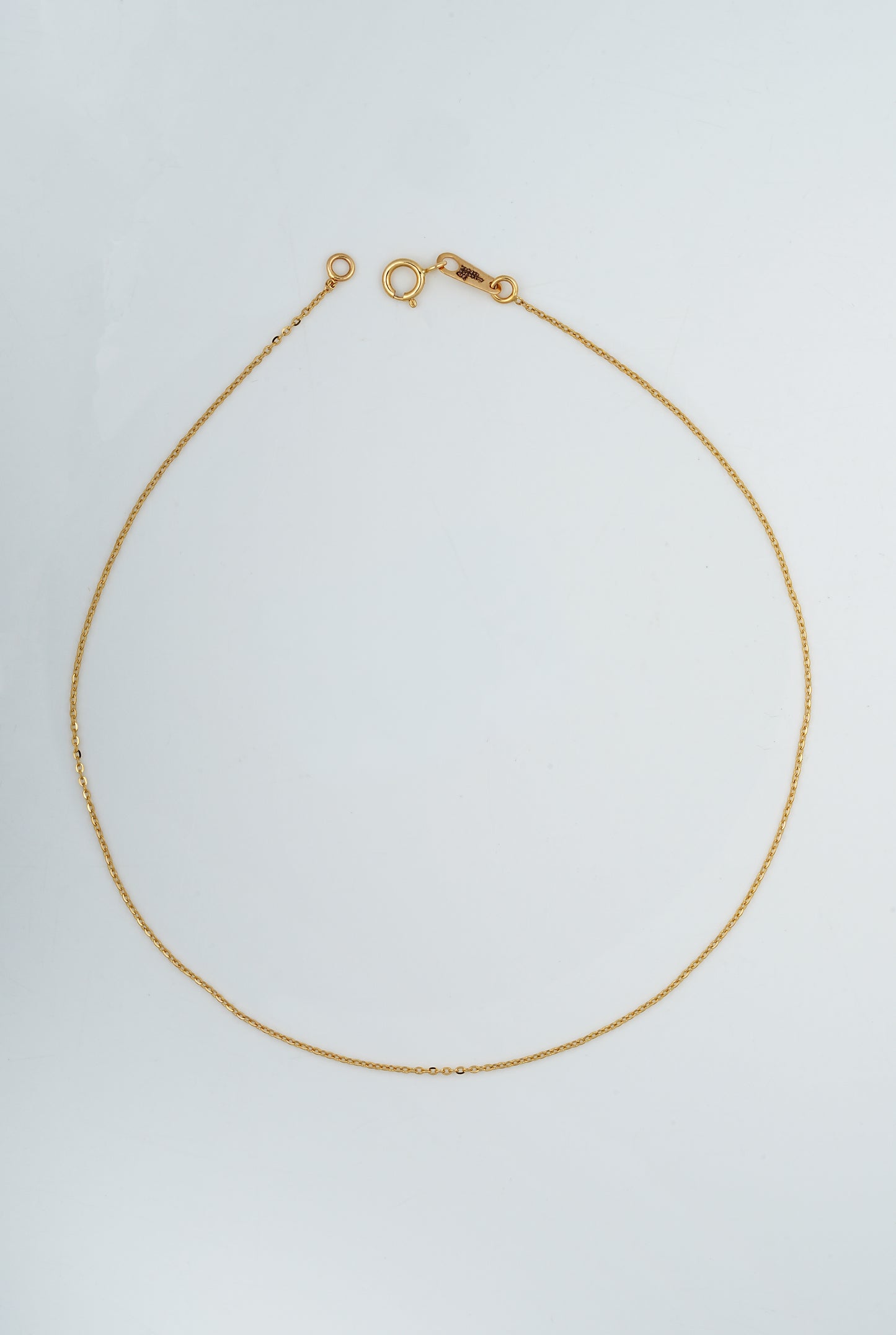 18kt Yellow Gold Plain Cable Chain Anklet for Women  