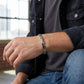 Men's Platinum Arrow Link Bracelet