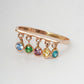Dazzle Charm Dangling Multi Stone 18kt Gold Ring