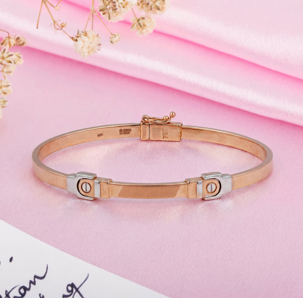 18kt Rose Gold Screw Daily Wear Unisex Kada