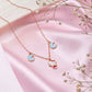 18kt Cute Cat & Moon Enamel Charm Necklace for Kids