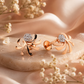 18KT Rose Gold Diamond Pinwheel Stud Earrings Women