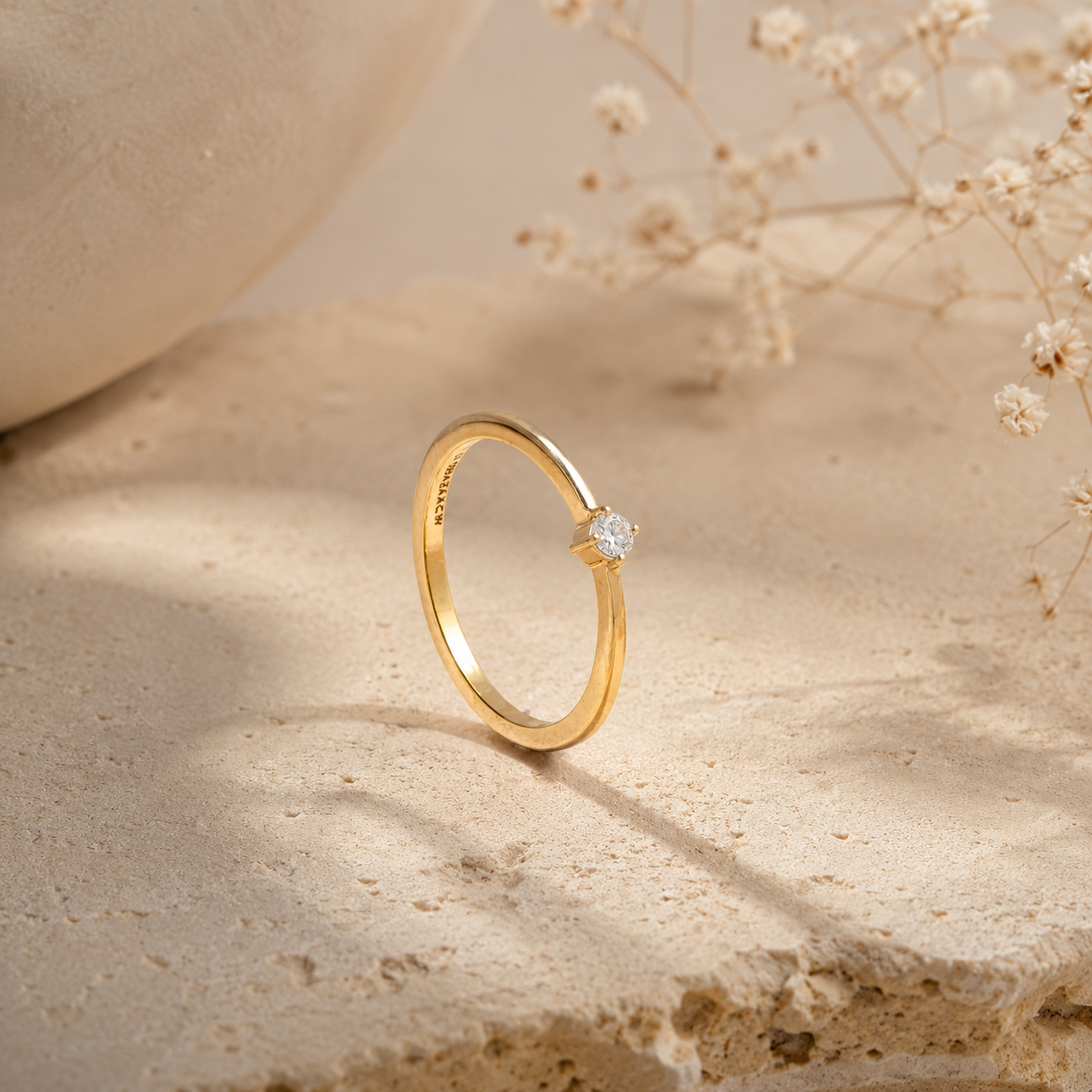 18KT Gold Solitaire Diamond Ring for Women