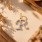 18KT Gold Diamond Initial "R" Pendant For Women
