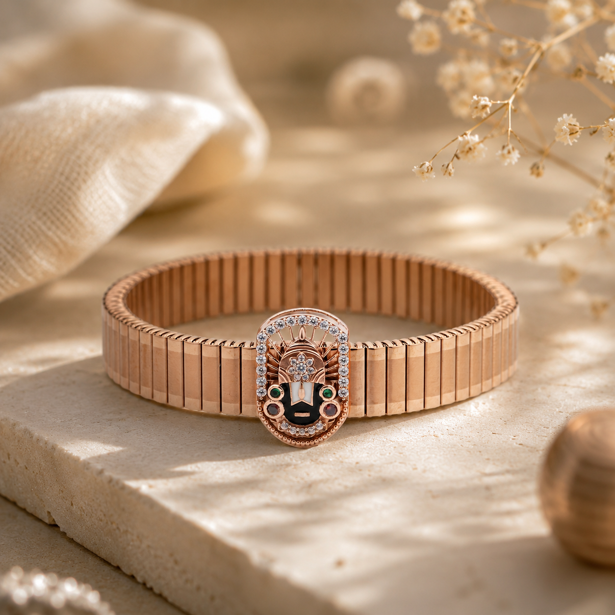 18KT Rose Gold Venkateswara Men's Bracelet