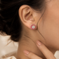 18KT Rose Gold Diamond Halo Stud Earrings Women