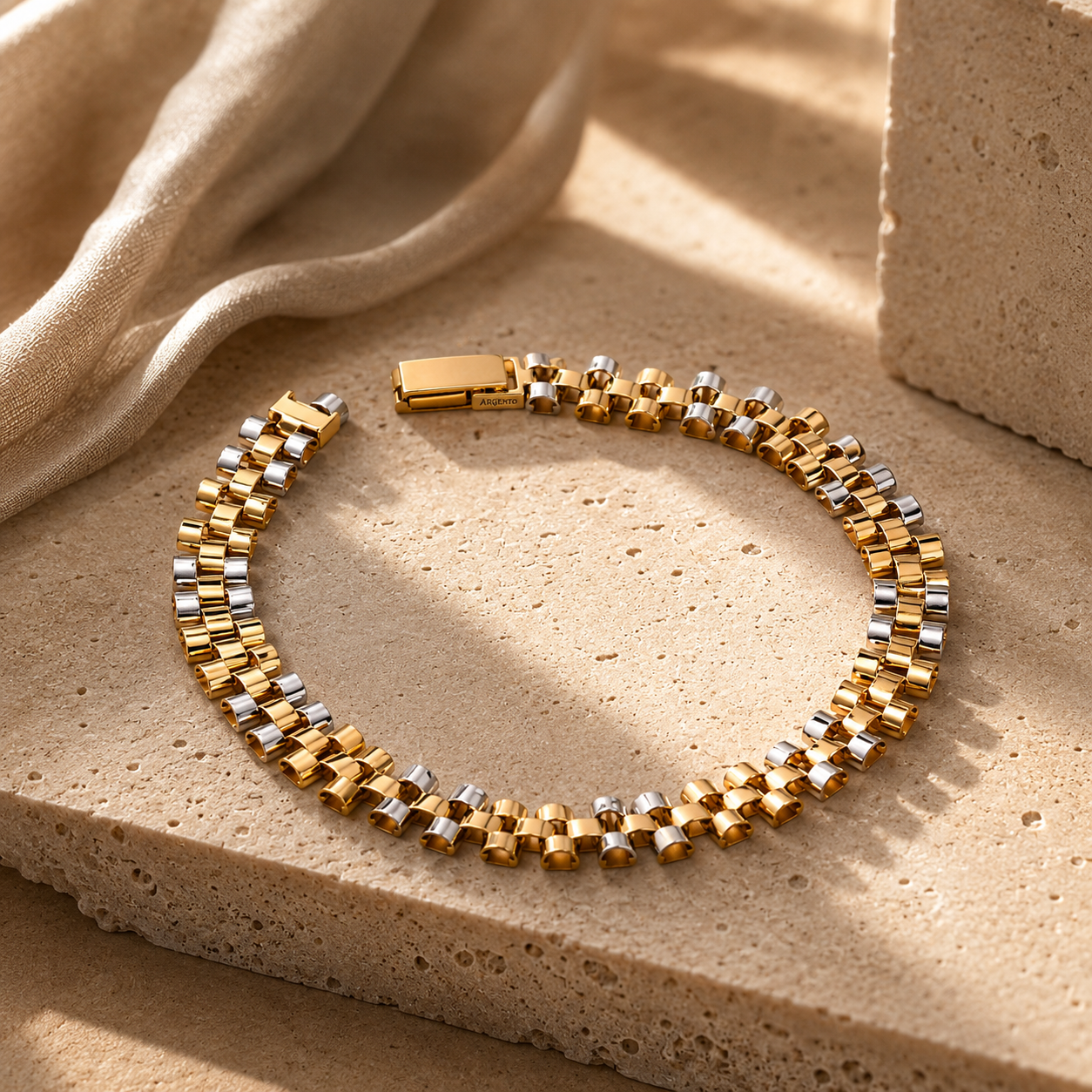 18Kt Gold President Link Bracelet for Men